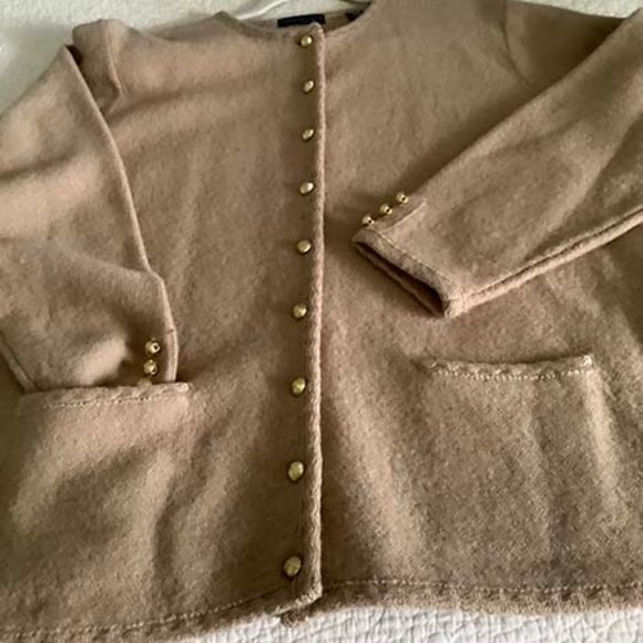 Karen Scott Tan Wool Jacket 2X - Picture 1 of 4